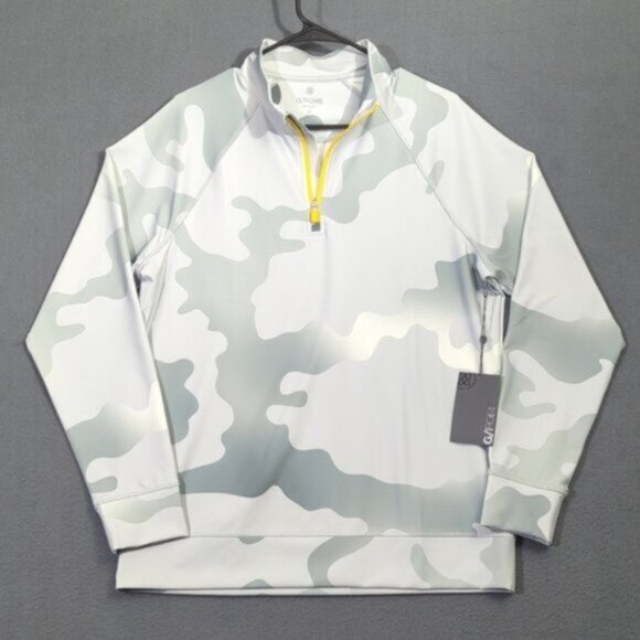 G/Fore 1/4 Zip Top Men's M Gray Gradient Camo Nimbus Tech Interlock Performance - Picture 2 of 12